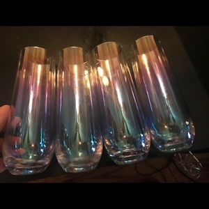 Rachel Zoe iridescent stemless flute glasses